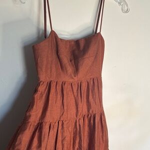 Chic Strapless Rust Dress